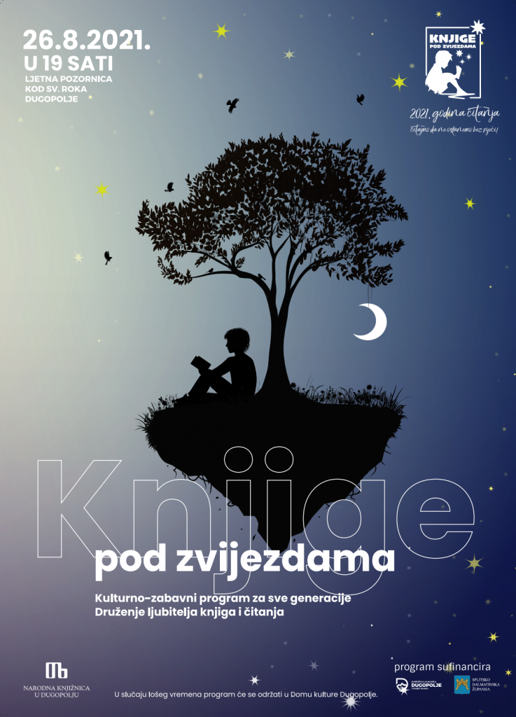 Pridružite nam se u druženju s knjigama pod zvijezdama slika plakata